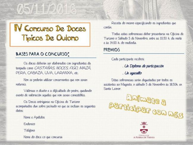Bases para o IV Concurso de Doces Típicos de Outono