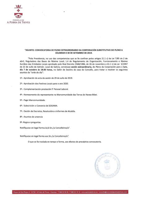 Convocatoria Pleno