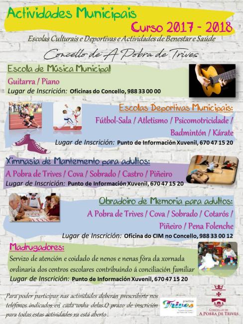 Programa de Actividades Municipais para o curso 2017-2018