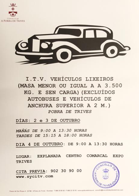 I.T.V. Vehículos Lixeiros Outubro 2017