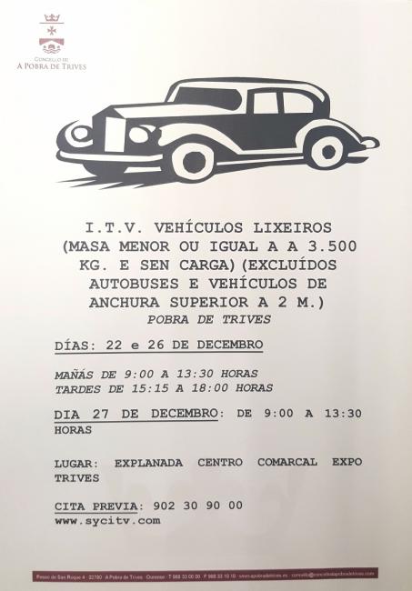 I.T.V. Vehículos Lixeiros - Decembro 2017