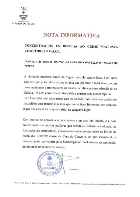 Concentración en repulsa ao crime machista cometido en Valga