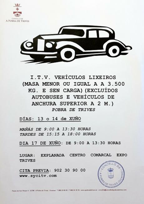 I.T.V. Vehículos Lixeiros - Xuño 2019