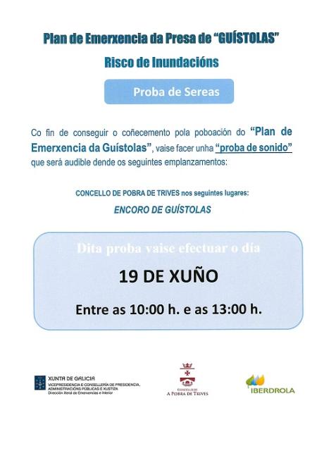 Plan de Emerxencia da Presa de Guístolas - xuño 2019
