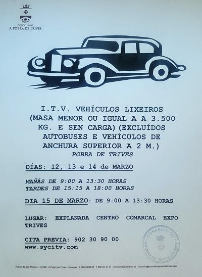 I.T.V. Vehículos Lixeiros - Marzo 2018