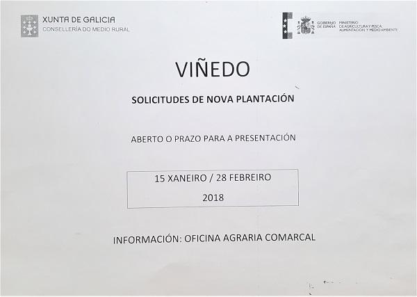 Aberto o prazo de solicitudes de nova plantación de viñedo