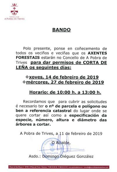 Bando para permisos de corta de leña