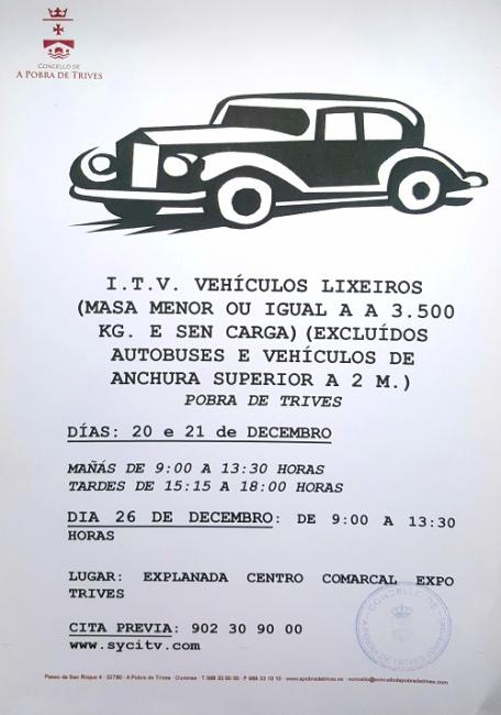I.T.V. Vehículos Lixeiros - Decembro 2018
