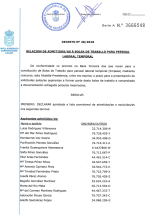 Lista Provisional de Admitidos/as á bolsa de traballo para persoal laboral temporal de limpeza