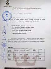 Acta de constitución do Tribunal e Baremación das probas selectivas dos aspirantes a oficial e peón
