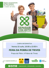 A campaña "Separar con xeito" da Xunta de Galicia chega á Pobra de Trives o vindeiro 15 de xuño
