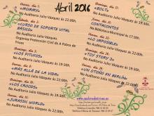 Programación do mes de Abril 2016