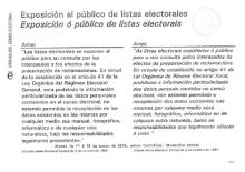 Exposición ao público de listas electorais