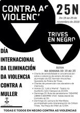 Trives en Negro - Contra as Violencias de Xénero - Conmemoración do 25N no Concello da Pobra de Trives